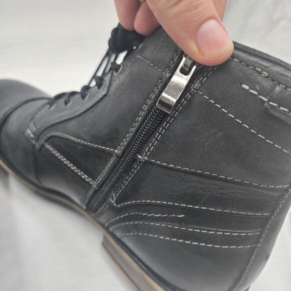 Steve Madden Black‎ Leather Side-Gore Combat Chelsea Boot Steve Madden Jotter Dress Ankle Boots Mens 11 M Black  main image 3